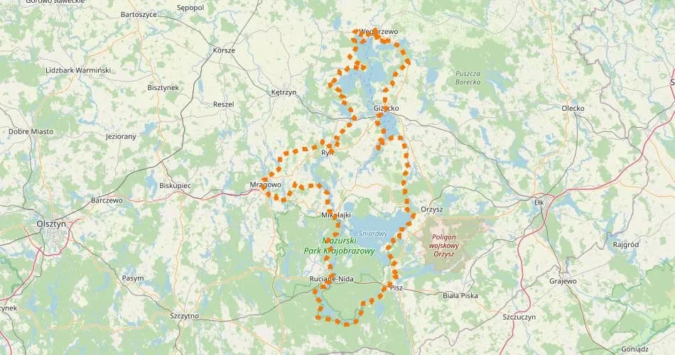 Najlepsze trasy rowerowe Mikołajki z mapą i opisami tras